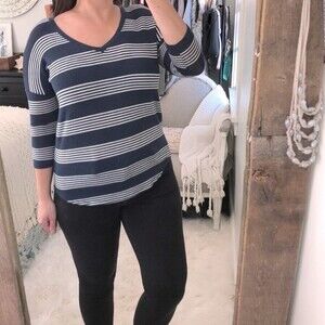 Market & Spruce size small blue white striped top
